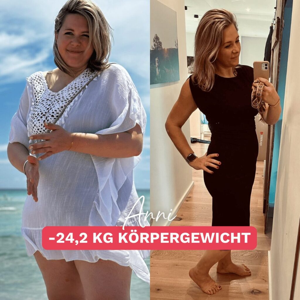 Anni hat mit gezieltem Personal Training und individueller Betreuung bei Körperverwandlung über 24 kg Körpergewicht reduziert – sichtbarer Erfolg und neues Lebensgefühl
